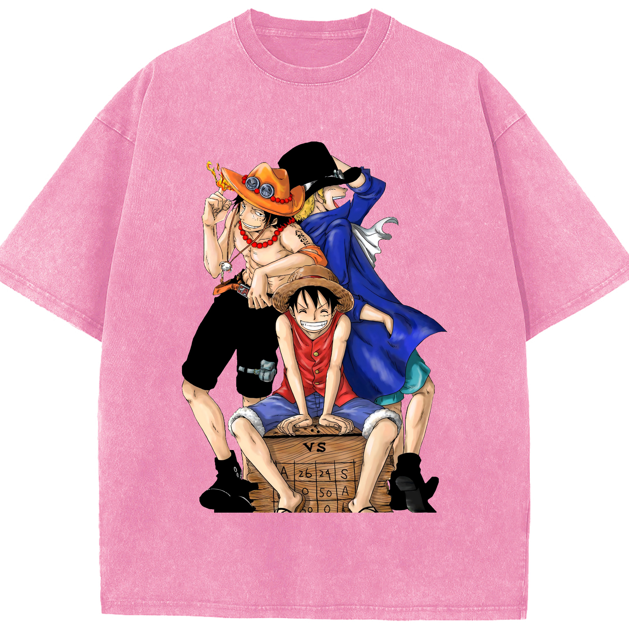 ワンピース モンキー・D・ルフィ ONE PIECE Monkey D. Luffy 綿100% ヴィンテージ風 半袖Tシャツ（フロントプリント）